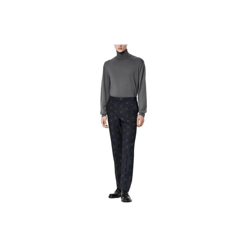 LOUIS VUITTON Wool Pont Neuf Cigarette Pants Casual Pants Men's Gray-1