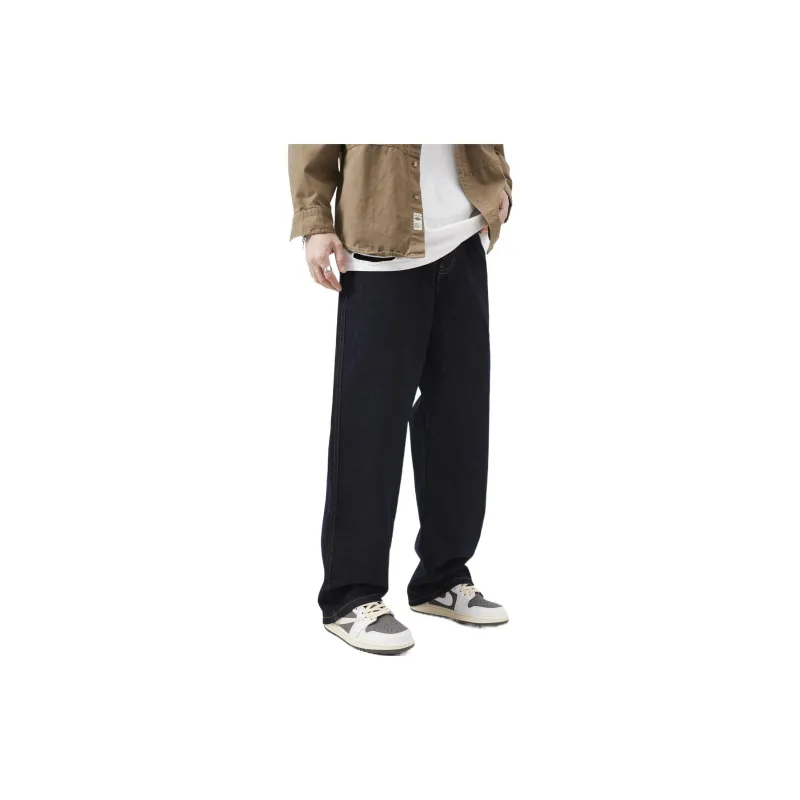 FAIRWHALE Straight Jeans Spring And Summer Men's Dark Blue-6