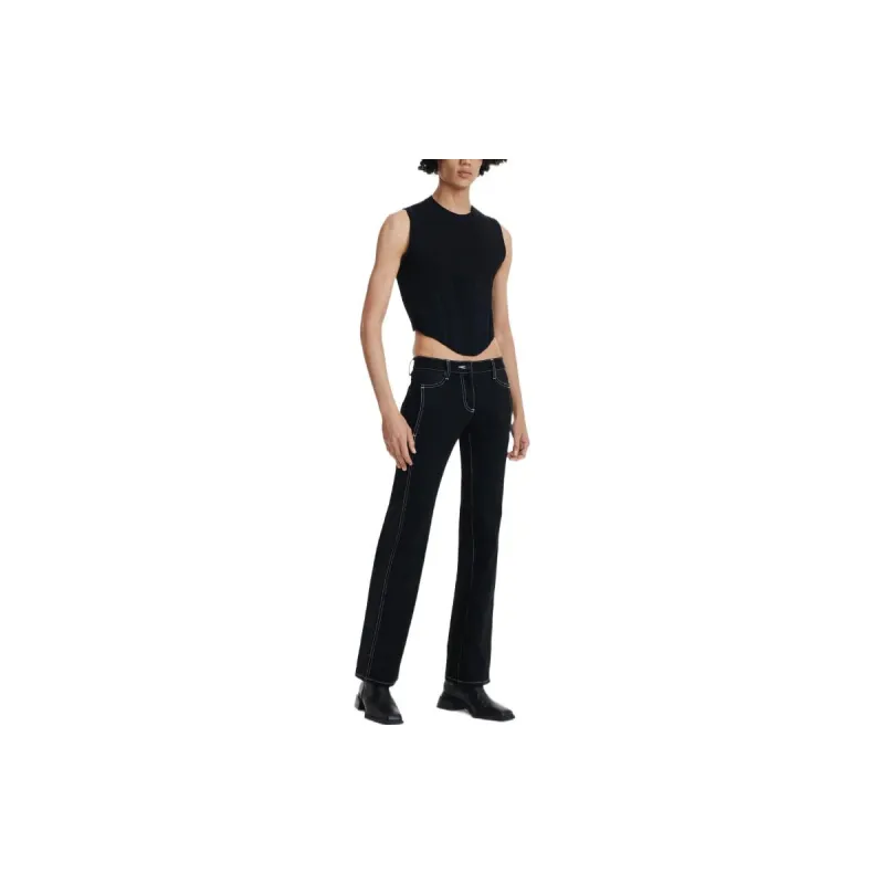 DION LEE Fine Ribbed Corset Sleeveless Tank Top-2
