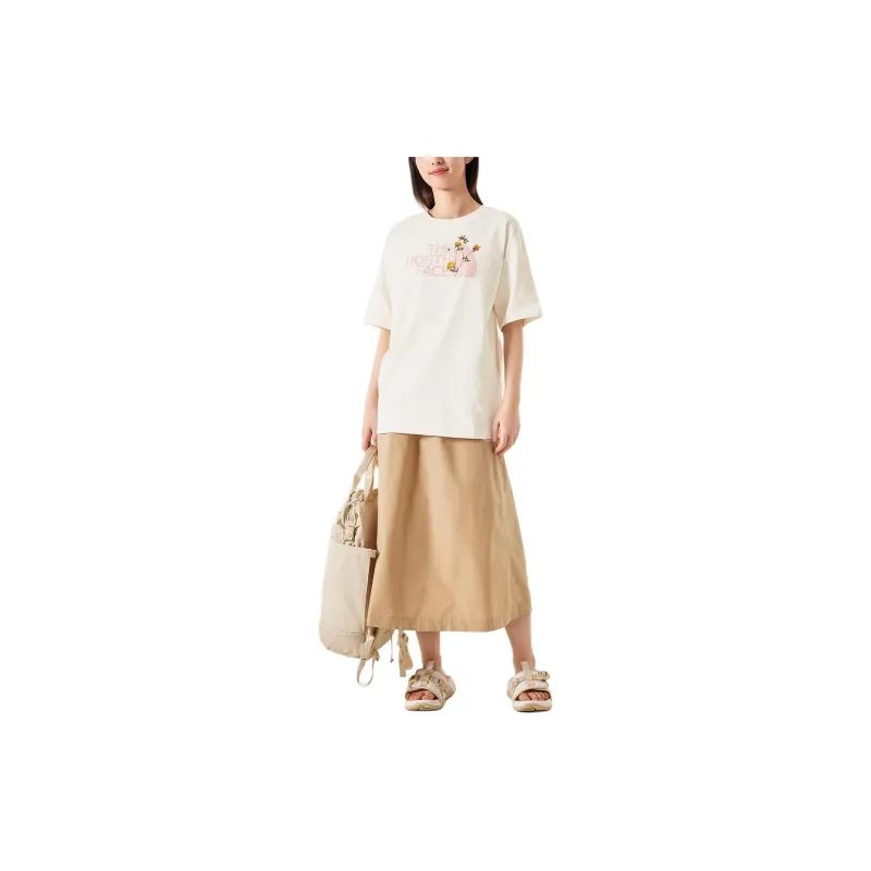 THE NORTH FACE Drop Shoulder Sleeve T Shirt Women's Ecru-4