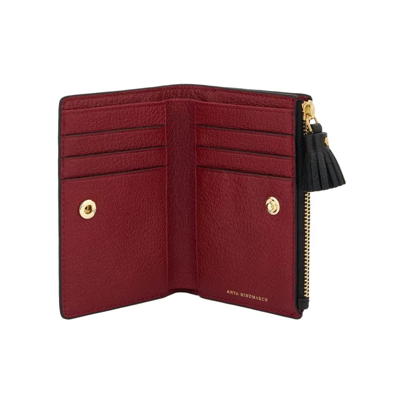 Anya Hindmarch Leather Wallet Women's Vampire Red-4