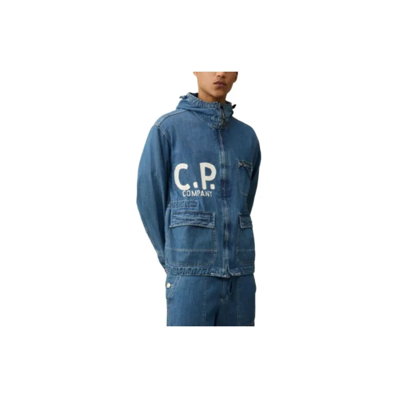 C.P.Company Blu Goggles detail Denim Jacket-1