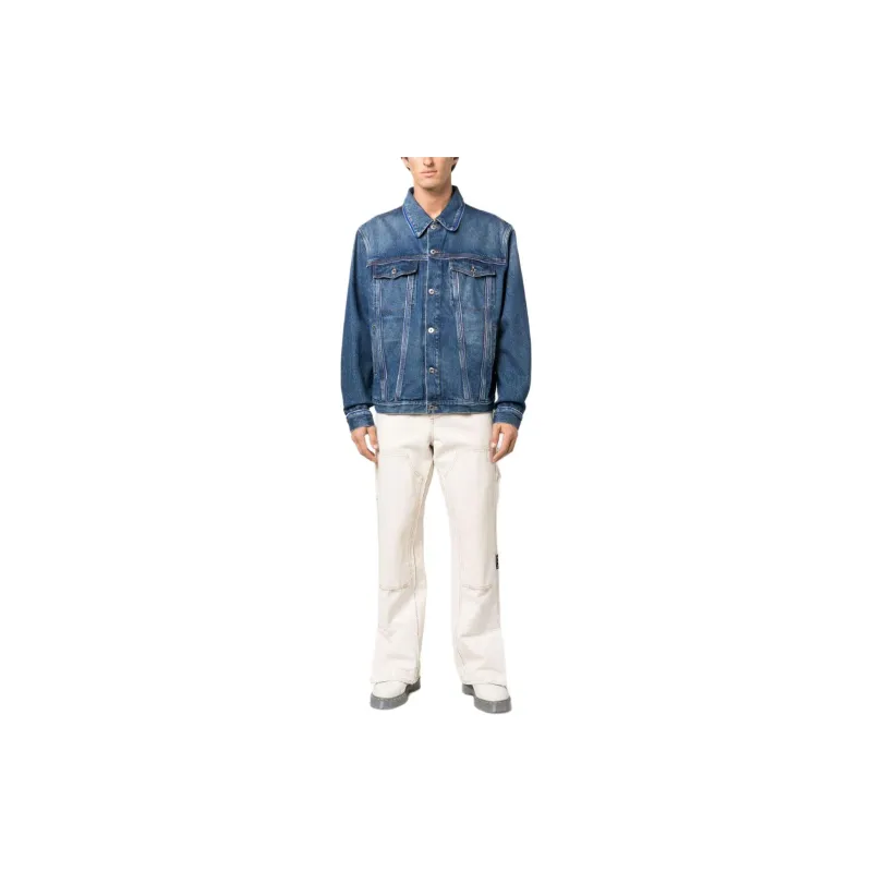 OFF WHITE Buttoned Long Sleeved Denim Jacket-2