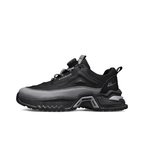 Warrior Height Increasing Wear Resistant Lightweight Breathable Slip Resistant Low Top Chunky Sneakers Men's Black Gray