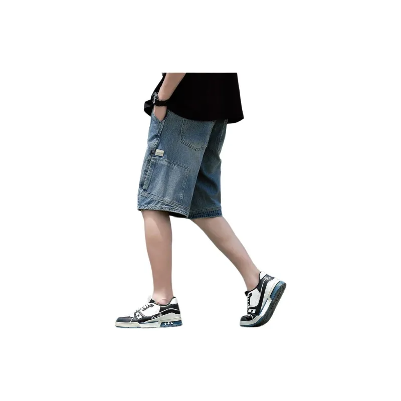 Tonlion Denim Shorts Men's Vintage Blue-4