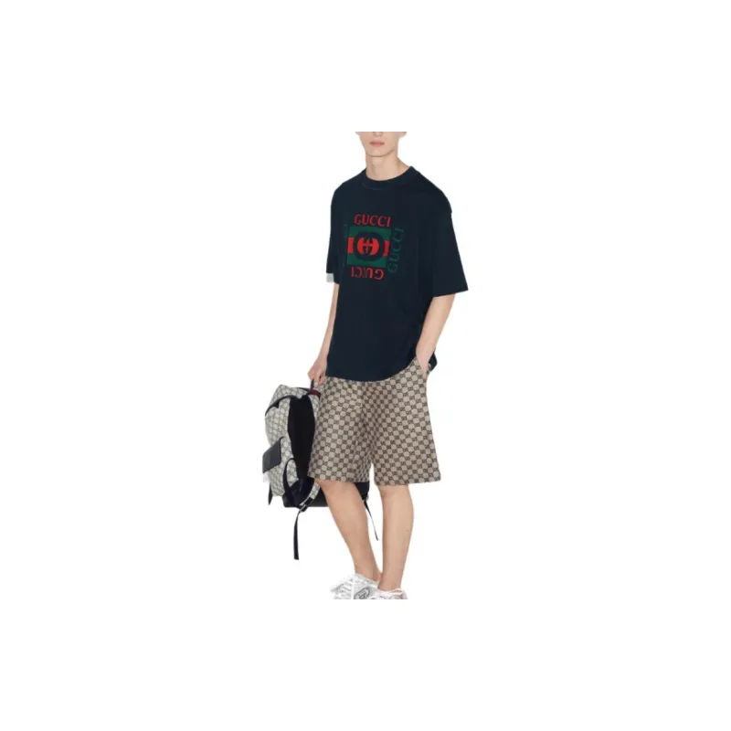 GUCCI Logo Printed Crewneck T-Shirt-6