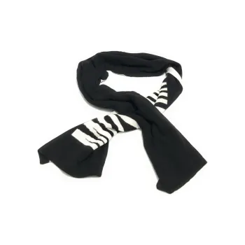 MOSCHINO Wool Knit Scarves Unisex Black White