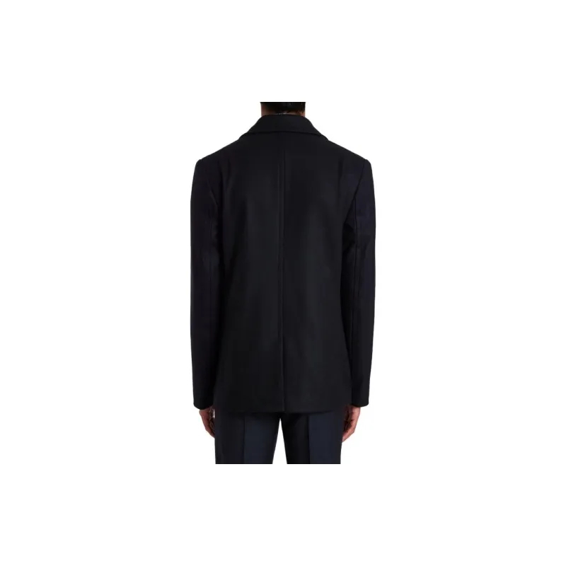 Paul Smith Wool-Cashmere Pea Coat Coats Men's Dark Marine Blue-3