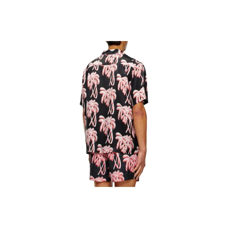 DIESEL Bmowt Adrian Palm Tree Printed Buttoned Shirt-4