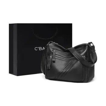 C°BANNER Cow Leather With Synthetic Leather Shoulder Bag, Crossbody Bag Regular Women's Black