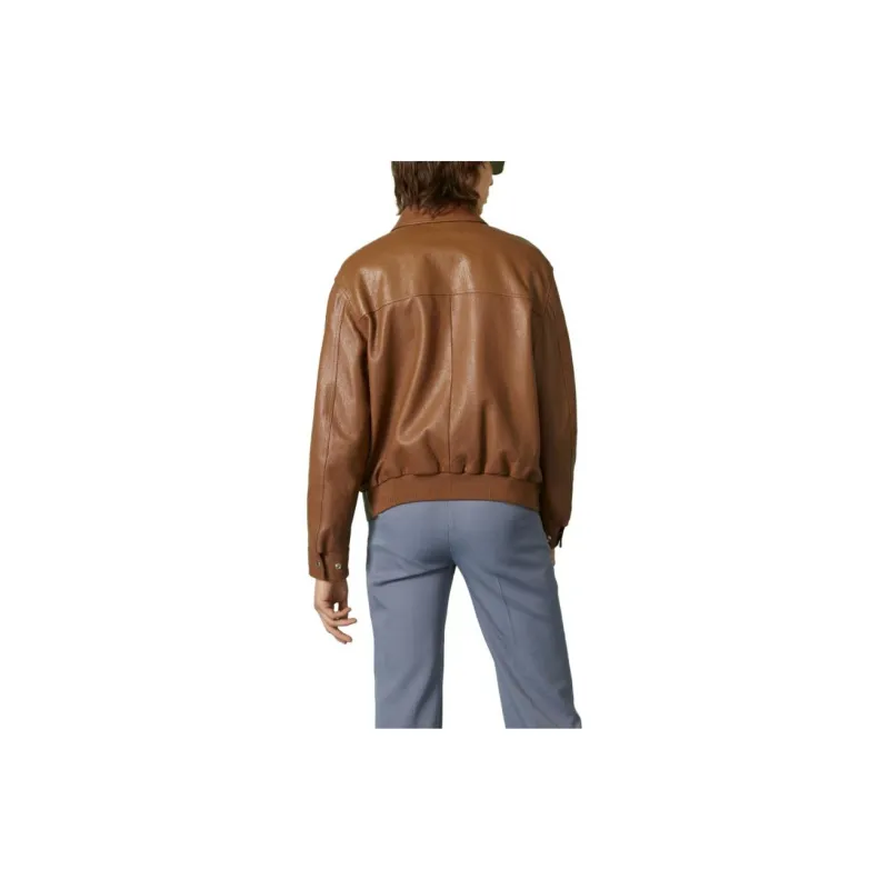GUCCI FW23 Leather Jacket Men's Brown-2