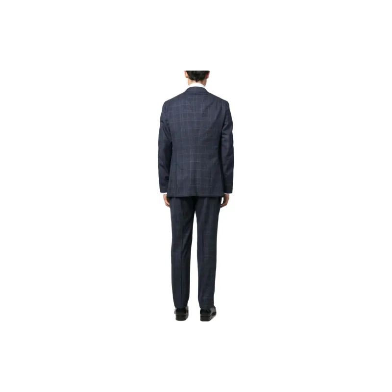 Isaia Check pattern Single breasted Blazer-3