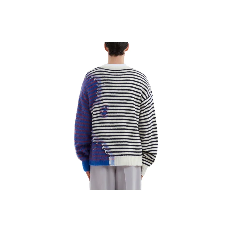 MARNI Distressed effect Colour block Jumper-2
