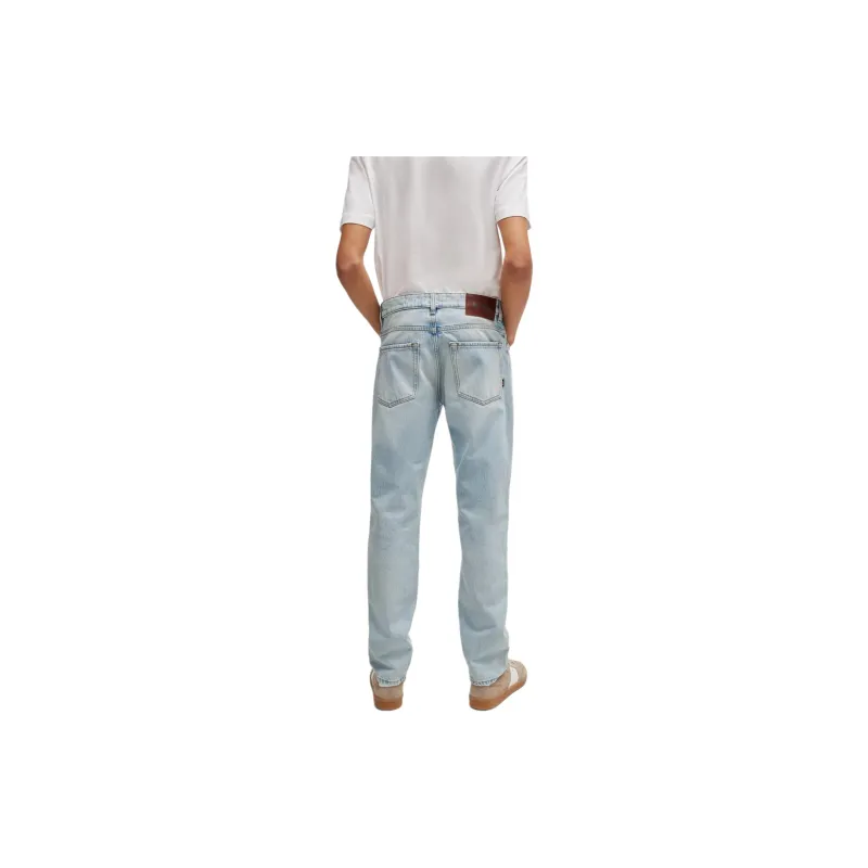 HUGO BOSS SS24 Regular-Fit Jeans In Blue Rigid Denim Jeans Men's Light Blue-2