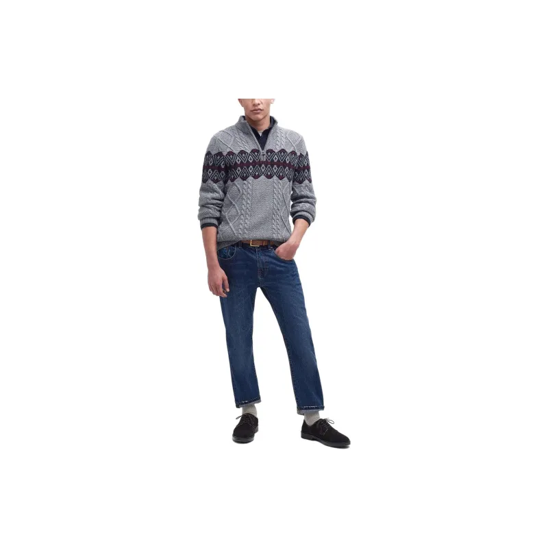 BARBOUR Alwinton Half Zip Jumper Sweater Men's Gray-1
