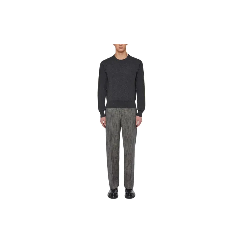 Ferragamo Charcoal Cashmere Crew Neck Sweater-1