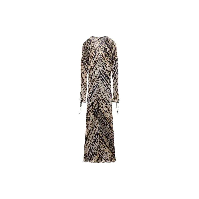 ZARA ZW Series Long-Sleeved Dresses Women's Green-1