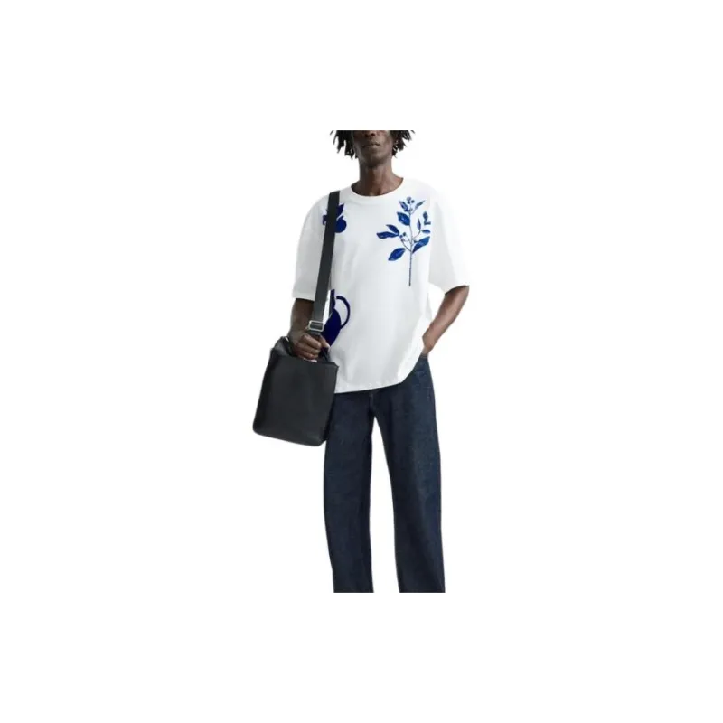 ZARA T-Shirts Men White-2