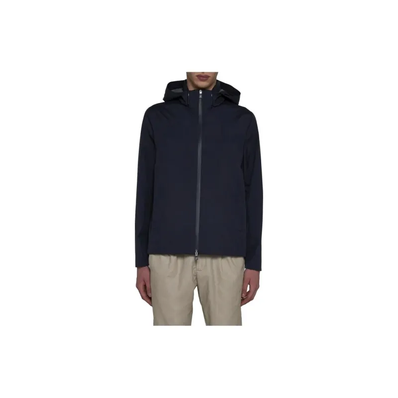 HERNO Zip-Up Hooded Laminar Windbreaker Jacket-1