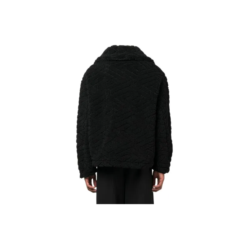 VERSACE Faux Fur Half Zip Jacket-2