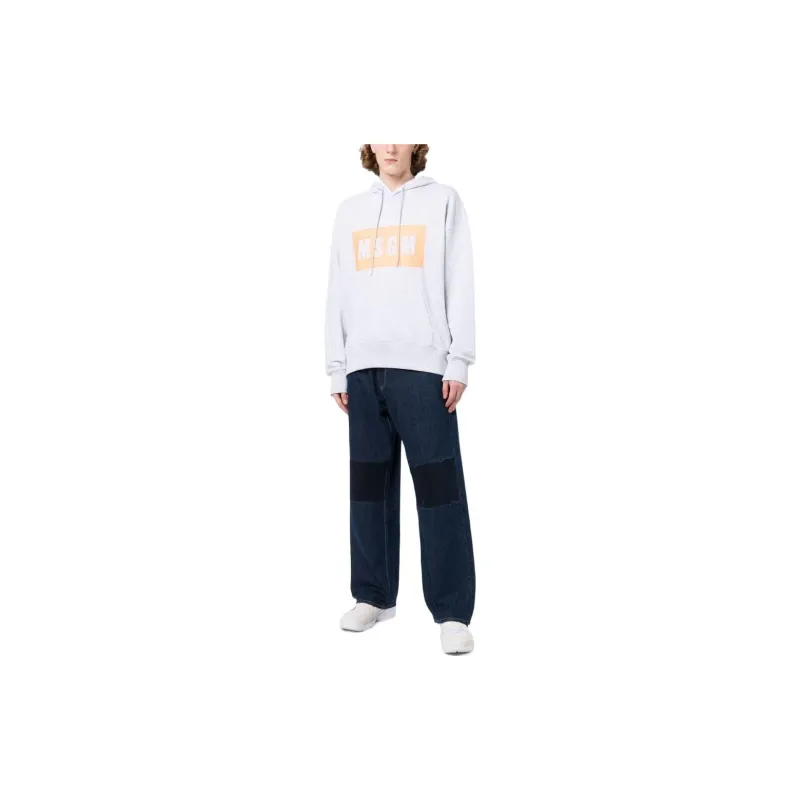 MSGM Sweatshirts Men Gray White-1
