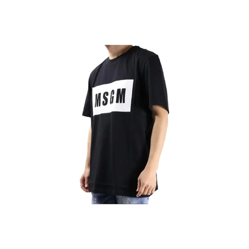MSGM Logo print Cotton T shirt-3