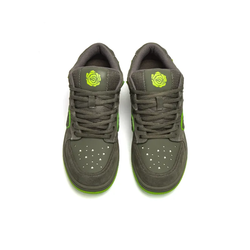 Youthloser Coverage Anti Slip And Wear Resistant Low Top Skateboard Shoes Unisex Brown Green-2