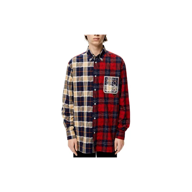 LOEWE Patchwork Check Shirt-1