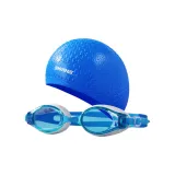 Blue Teardrop Cap+Blue Swim Goggles