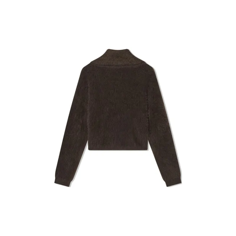 COVERINS Velvet feel Coat Women's Dark Coffee-1