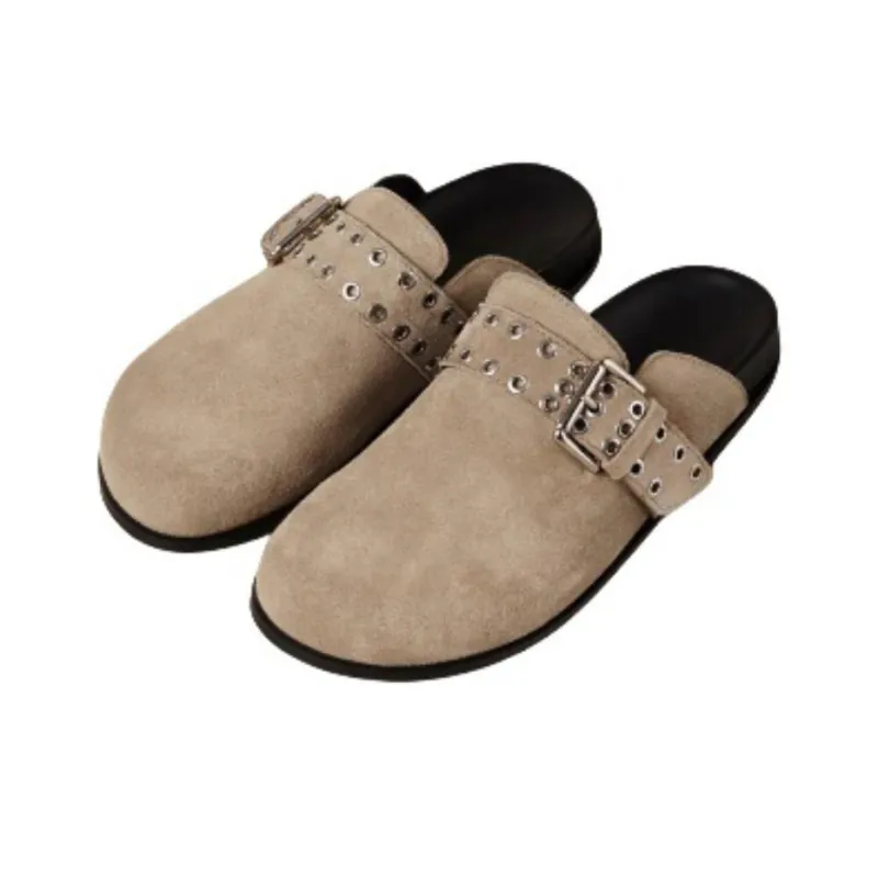 ALOHAS Odor Resistant Closed Toe Slippers Women's Beige-2