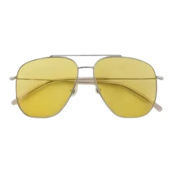 BONNIECLYDE Metal Aviator Sunglasses Unisex Silver