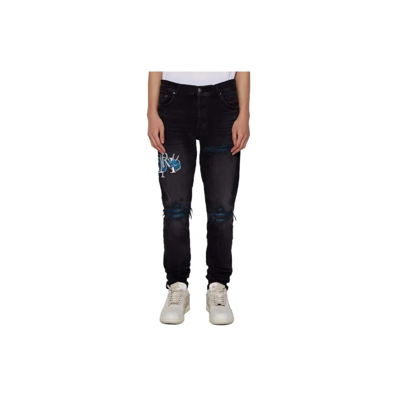 AMIRI MX1 Cny Dragon Distressed Jeans-1
