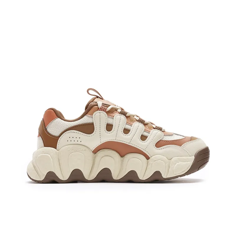 FILA Croissant Anti Slip And Wear Resistant Coverage Low Top Running Shoes Women's Beige Brown-1