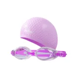 Purple Teardrop Cap+Purple Swim Goggles