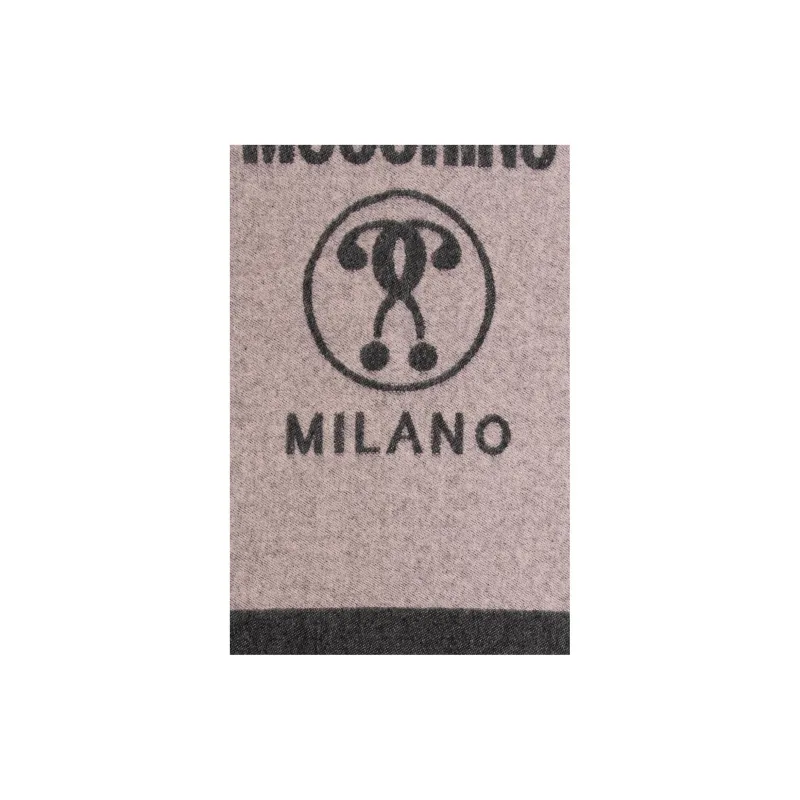 MOSCHINO Wool Knit Scarves Unisex Brown-2