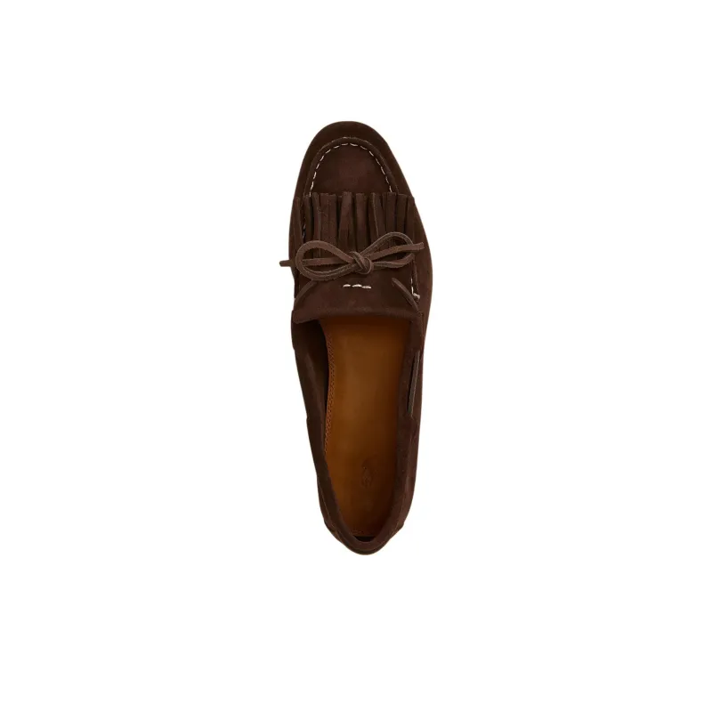 Polo Ralph Lauren Fringe-Trim Loafers Women's Brown-3