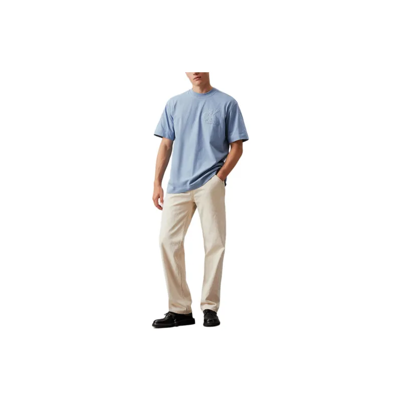 CALVIN KLEIN T Shirt Men's Light Blue Europe Version-1