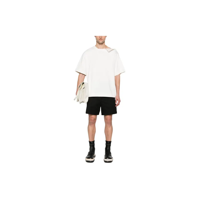 JIL SANDER Zip-embellished Cotton T-shirt-1