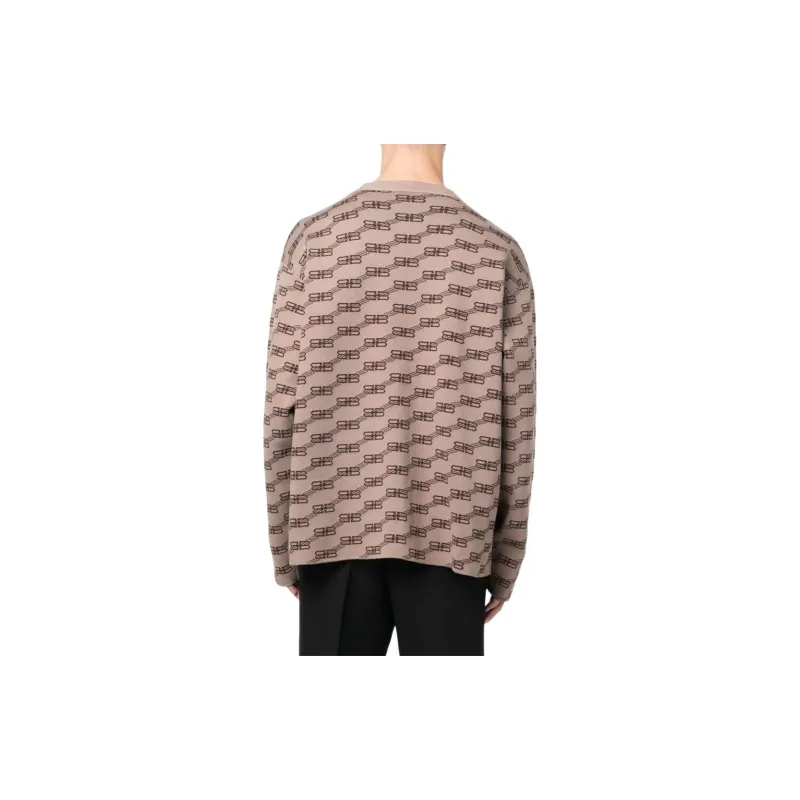 Balenciaga Logo Intarsia Knit Cardigan-2