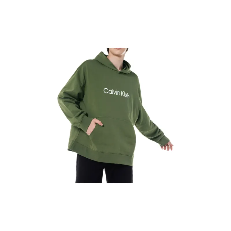 CALVIN KLEIN Simple Collection Sweatshirt Men's Olive Green-4
