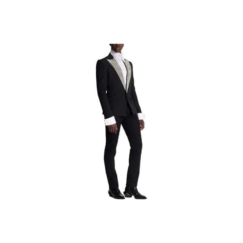 BALMAIN Crystal-embellished Wool Blazer-3
