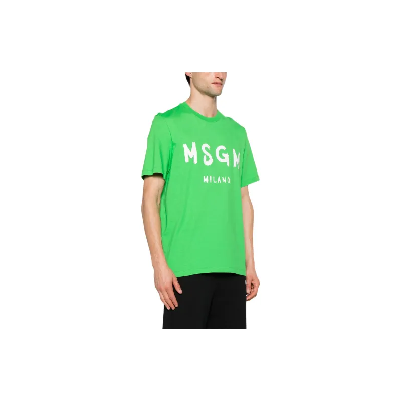 MSGM Logo print Cotton T shirt-3