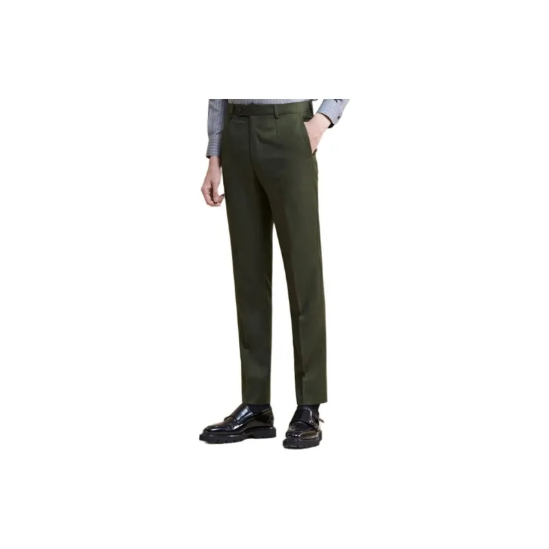 SAINT ANGELO Suit Trouser Men's Plain Green Denim Color-3