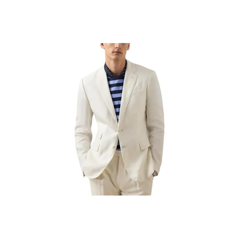 Polo Ralph Lauren Kent Hand-Tailored Linen Suit Jacket Business Suit Men's White-2
