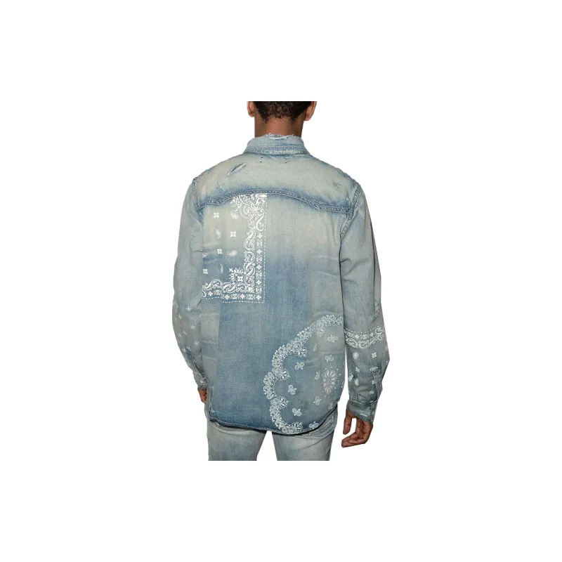 AMIRI Bandana Print Denim Shirt-2