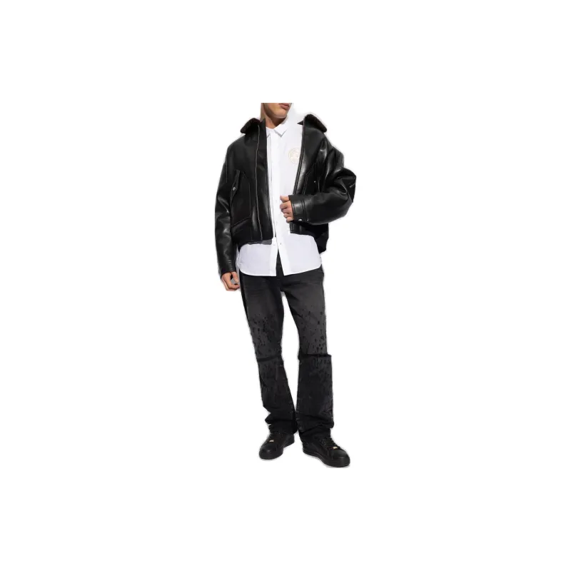 VERSACE JEANS Logo appliqué Poplin Shirt-1