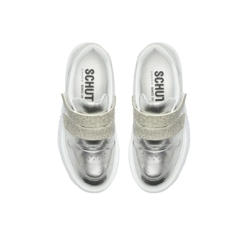 Schutz Low-Top Skateboard Shoes Women's Silver-4