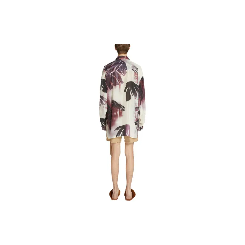 DRIES VAN NOTEN Printed Oversized Silk Shirt-1