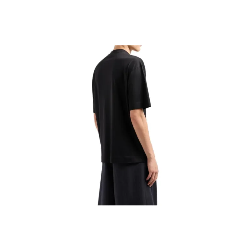 EMPORIO ARMANI Lyocell blend Jersey Oversized T shirt With Dobermann Embroidery And Print-1